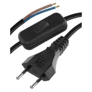 Câble d'alimentation avec interrupteur 2 m (2x0,75 mm²) - noir