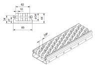 Rail à rouleaux PL-601F_EM (ESD), diamètre des rouleaux 30 mm - 4
