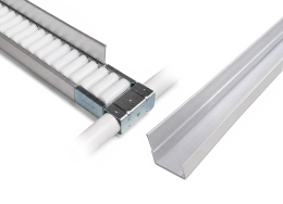 Rail de guidage en aluminium pour voie à rouleaux 60 mm PA-613B