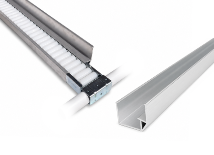 Rail de guidage en aluminium pour voie à rouleaux 60 mm PA-615B - 1