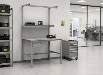 Table antistatique réglable en hauteur Enprag SPEXESD, 1500 × 700 mm - 2