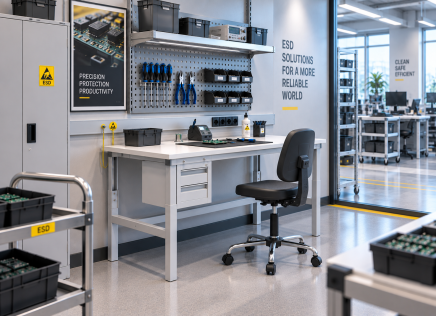 Table antistatique réglable en hauteur Enprag SPESD, 1500 × 700 mm - 2