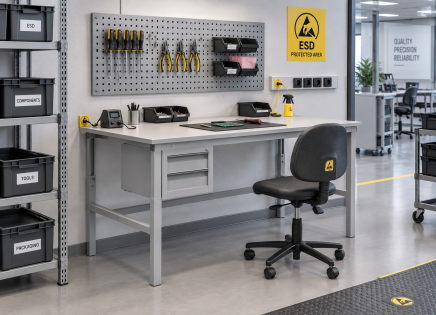 Table antistatique réglable en hauteur Enprag SPESD, 1800 × 700 mm - 2
