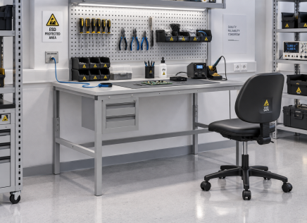 Table antistatique réglable en hauteur Enprag SPESD, 1500 × 900 mm - 2