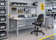 Table antistatique réglable en hauteur Enprag SPESD, 1800 × 900 mm - 2