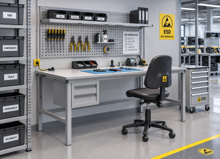 Table antistatique réglable en hauteur Enprag SPESD, 1800 × 900 mm - 2