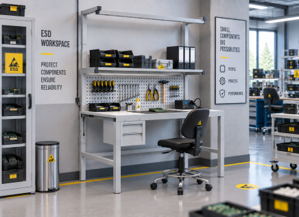 Table antistatique réglable en hauteur Enprag SPEXESD, 1500 × 700 mm - 2