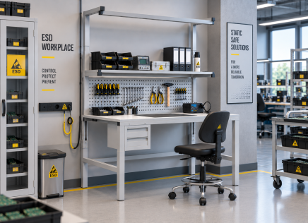 Table antistatique réglable en hauteur Enprag SPEXESD, 1800 × 700 mm - 2