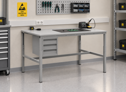 Table antistatique réglable en hauteur Enprag SPESD, 1500 × 700 mm - 2