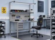Table antistatique réglable en hauteur Enprag SPEXESD, 1500 × 700 mm - 2