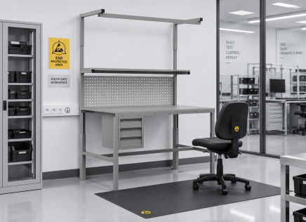 Table antistatique réglable en hauteur Enprag SPEXESD, 1500 × 900 mm - 2