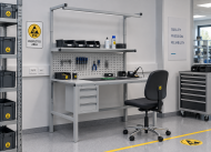 Table antistatique réglable en hauteur Enprag SPEXESD, 1800 × 900 mm - 2