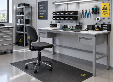 Table antistatique réglable en hauteur Enprag SPESD, 1800 × 700 mm - 2