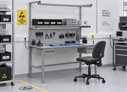 Table antistatique réglable en hauteur Enprag SPEXESD, 1800 × 700 mm - 2
