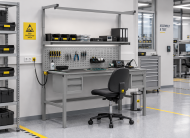 Table antistatique réglable en hauteur Enprag SPEXESD, 1800 × 700 mm - 2