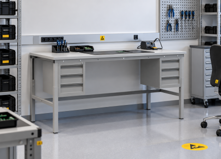 Table antistatique réglable en hauteur Enprag SPESD, 1800 × 900 mm - 2