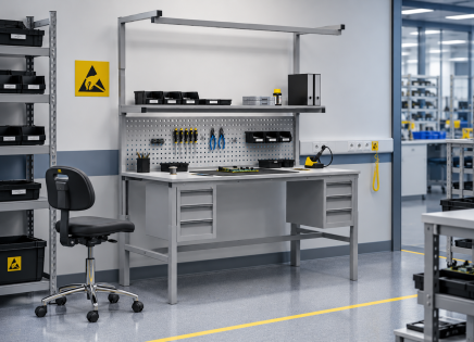 Table antistatique réglable en hauteur Enprag SPEXESD, 1800 × 700 mm - 2
