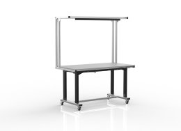 Table à hauteur réglable électriquement en profilés d'aluminium 1600 x 800