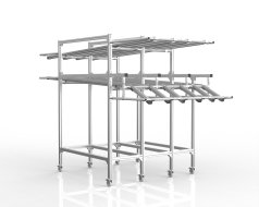 Rayonnage dynamique mobile à rails à galets