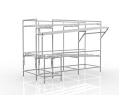 Rayonnage dynamique combiné ALUWEL1B pour bacs KLT et tôles