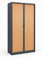 Armoire à volet roulant étagère 17123 couleur anthracite/hêtre