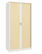 Armoire à volets roulants à étagère 17123 couleur blanc/érable