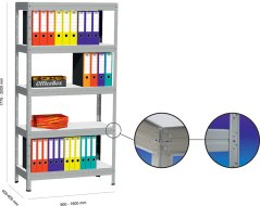 Kovona Rack sans vis 175 kg avec étagères en stratifié (5 modèles)