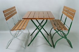 Salon de jardin - 2x banc Berta, 1x table Klasik