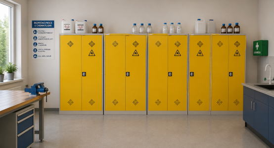 Armoires d'atelier pour produits chimiques