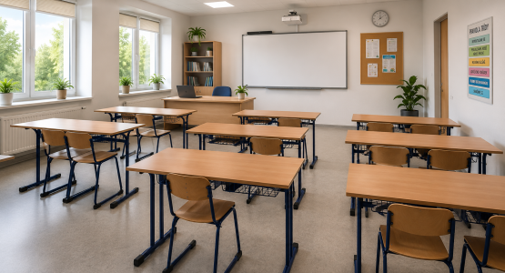 Pupitres d'école fixes