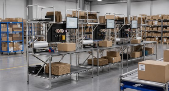 Poste de travail d'emballage/assemblage