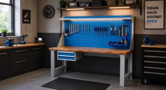 Tables d'atelier avec superstructure