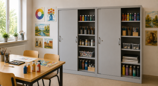Armoires à étagères à portes coulissantes