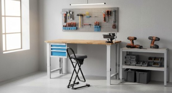 Accessoires pour tables d'atelier réglables en hauteur